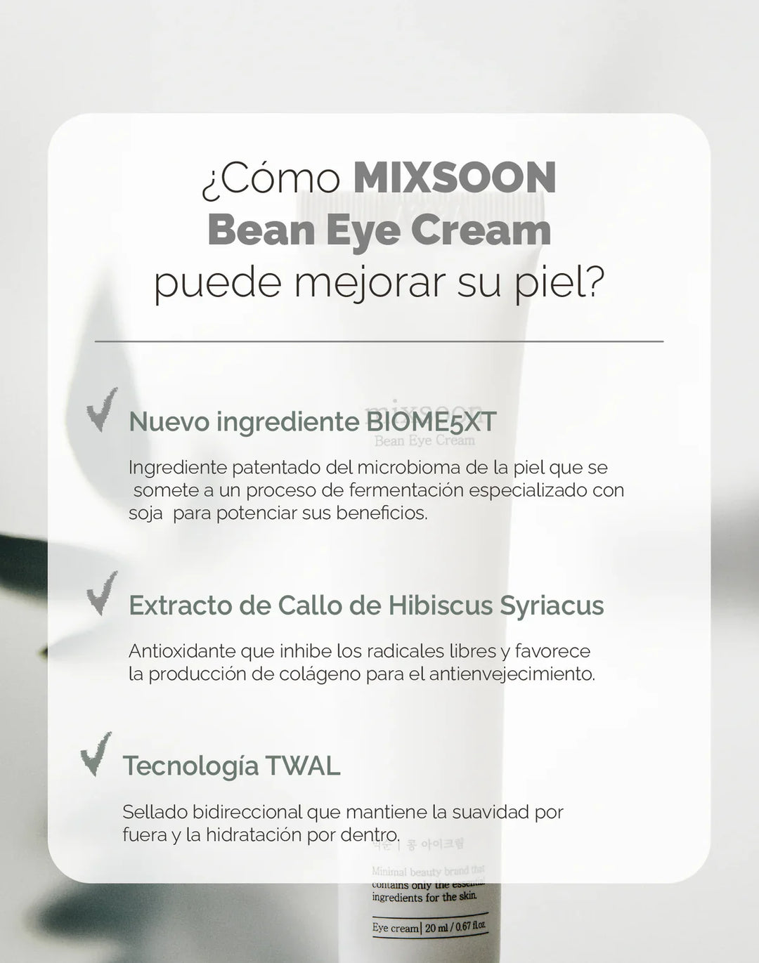 Mixsoon - Bean Eye Cream - with soy ferment - 20 ml