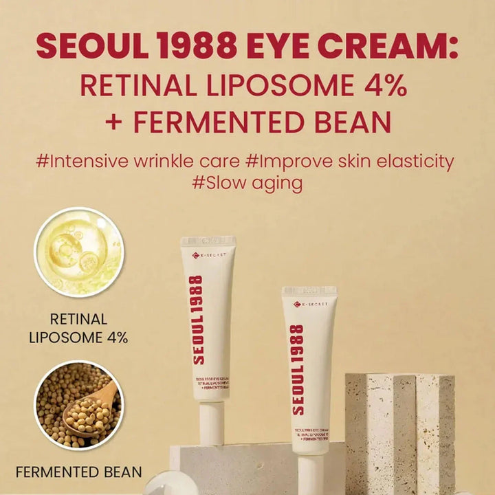 K-SECRET - SEOUL 1988 Eye Cream: Retinal Liposome 4% + Fermented Bean - Firming Eye Cream with Retinal - 30ml