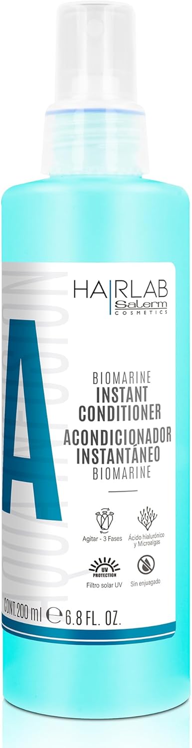 SALERM - Acondicionador Pelo sin Aclarado - Biomarine Hair Lab - 200 ml - Hidrata y Desenreda el Cabello - Cierra la Cutícula - Extracto de Algas Marinas y Ácido Hialurónico - Sin Parabenos