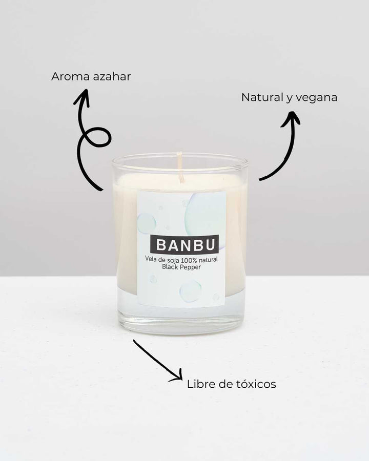 Vela de Soja Natural Aroma Black Pepper