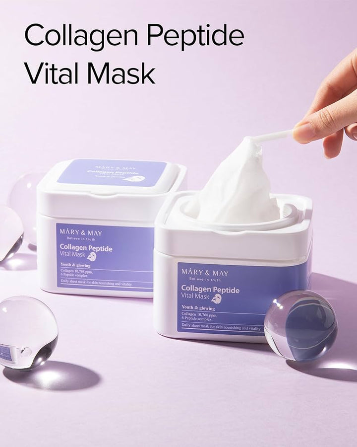 Mary&amp;May - Collagen Peptide Vital Mask - Set of Firming Facial Masks
