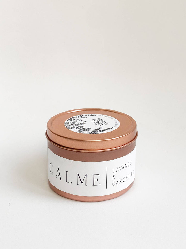 Vela perfumada «Calm», lavanda y manzanilla, oro rosa