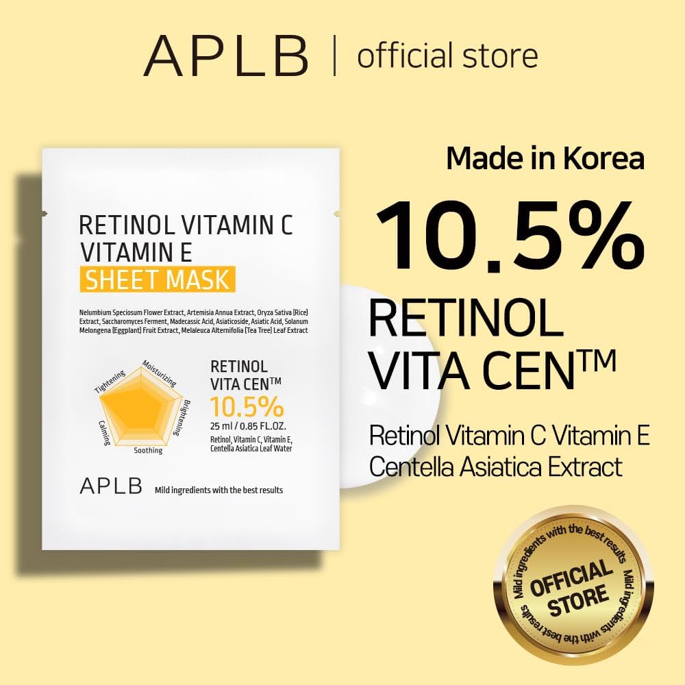 APLB - Retinol Vitamin C Vitamin E Sheet Mask - 1szt/25ml, Retinol Vitamin C Vitamin E