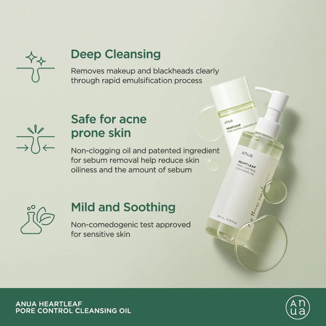Anua - Heartleaf Pore Control Cleansing Oil - Mini - Facial Cleansing Oil - 20ml