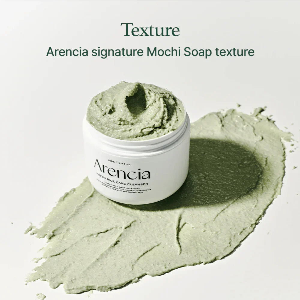 Arencia - Fresh Green Rice Mochi Cleanser - Moisturizing and Cleansing Face Wash - 120g, Fresh Green Rice Mochi,