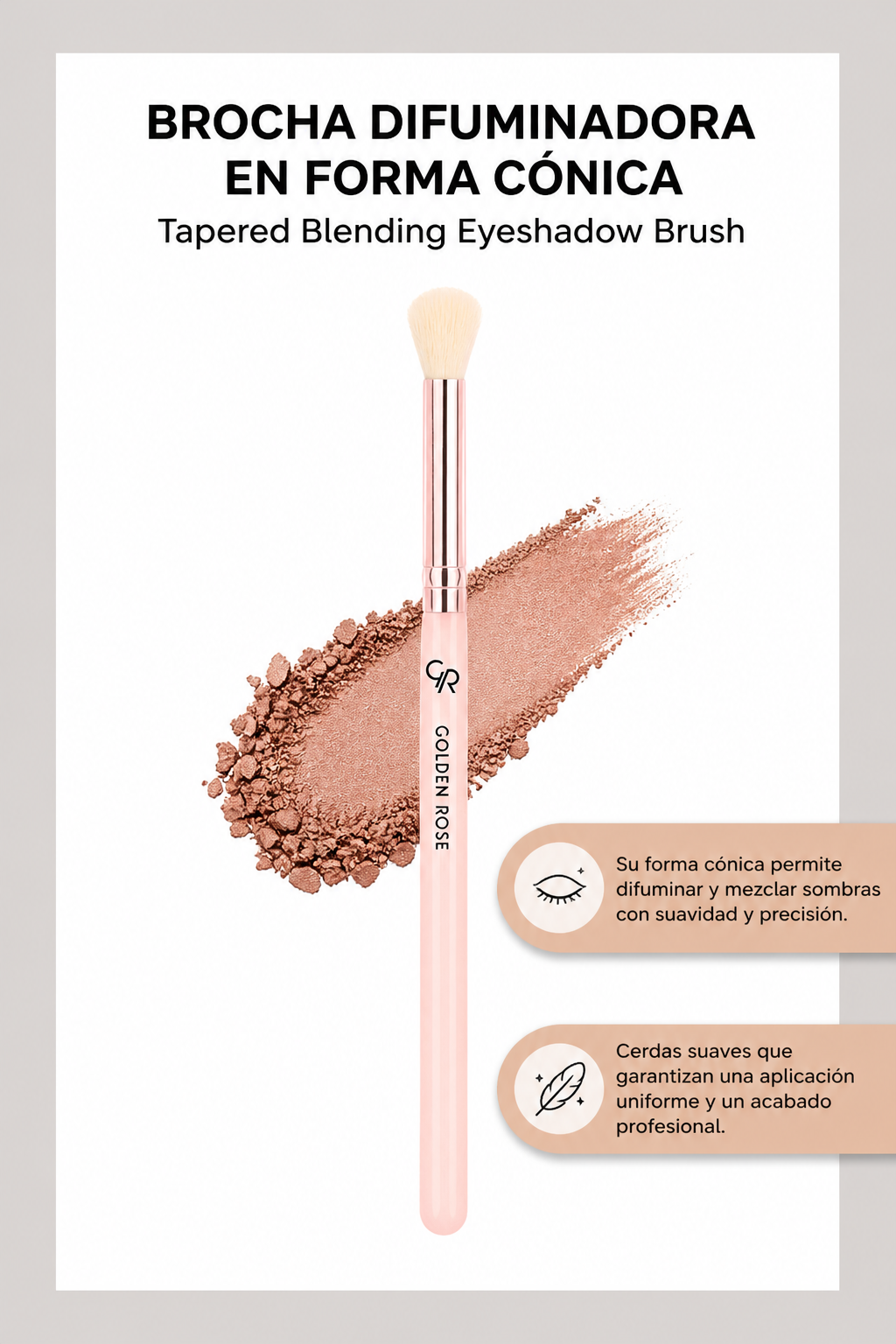 Brocha Difuminadora Cónica - Nude – Mezcla Perfecta - Tapered Blending  Eyeshadow Brush