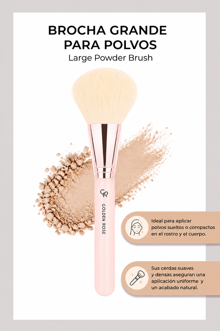 Brocha Grande para Polvos  – Nude -  Acabado Natural - Large Powder Brush