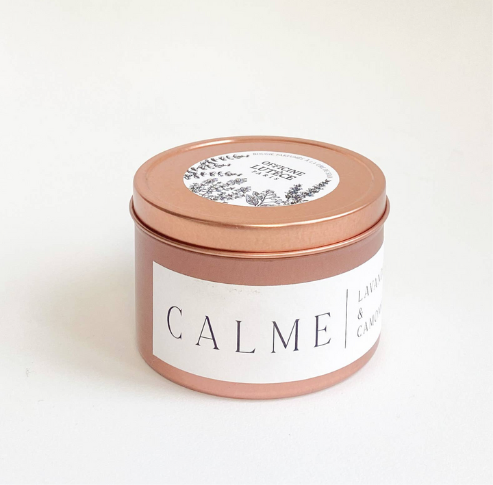 Vela perfumada «Calm», lavanda y manzanilla, oro rosa