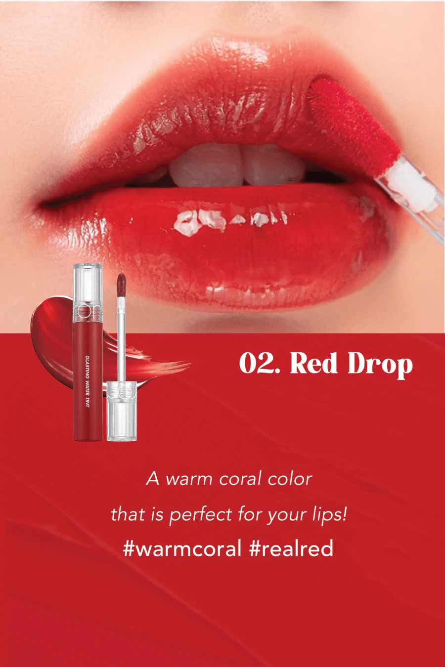 Glasting Water Tint 02 Red Drop Rom&amp;nd