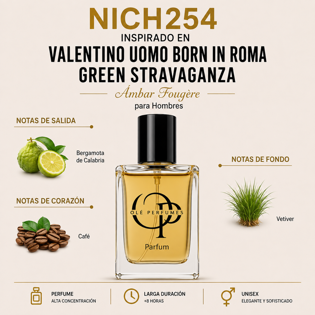 254 INSPIRADO EN VALENTINO UOMO BORN IN ROMA GREEN STRAVAGANZA