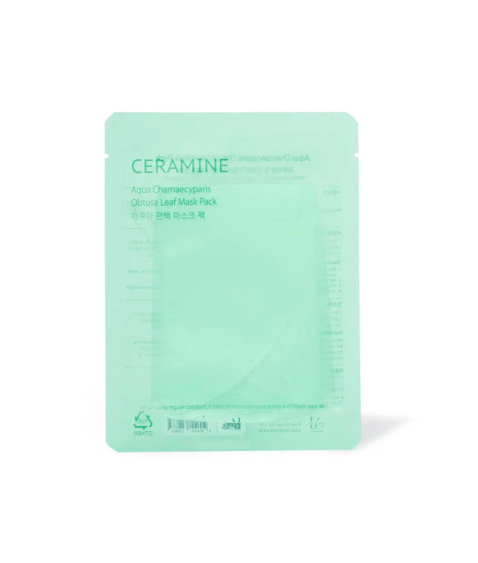 Aqua Chamaecyparis Obtusa Leaf Mask pack(10 unidades)
