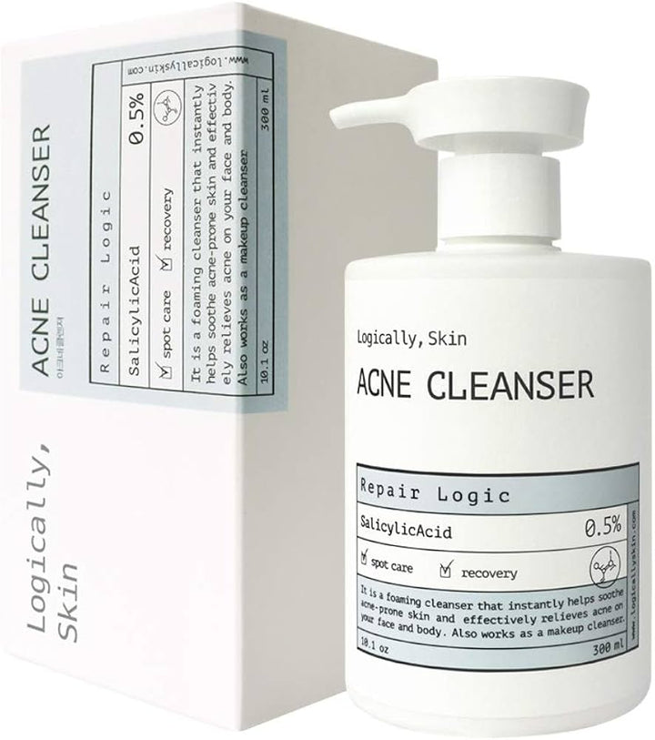 Logically, Skin - Acne Cleanser - Face and Body Cleansing Gel with Salicylic Acid - 300ml,