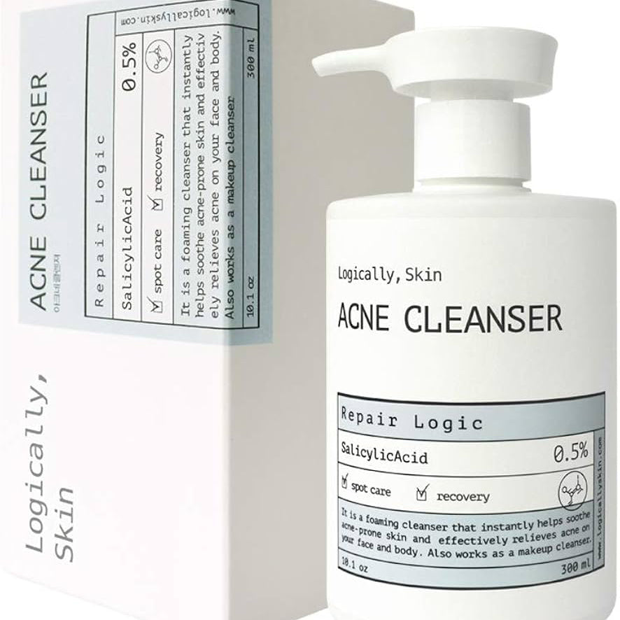 Logically, Skin - Acne Cleanser - Face and Body Cleansing Gel with Salicylic Acid - 300ml,