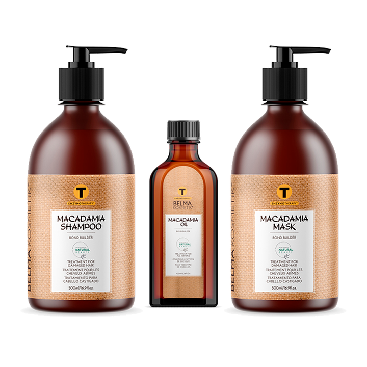 Belma kosmetik-Pack macadamia -Champú 500+Mascarilla 500+Serum oil macadamia