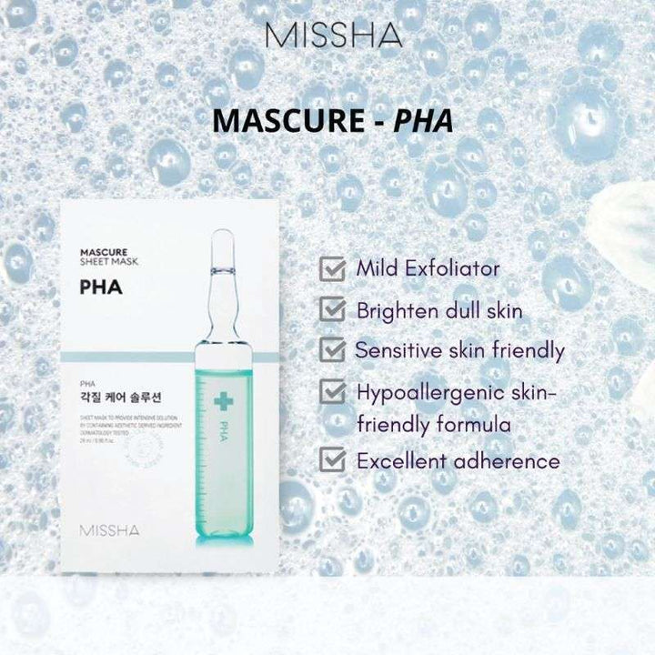 Missha - Mascure Peeling Solution Sheet Mask - PHA - PHA Acid Sheet Mask - 28ml, PHA