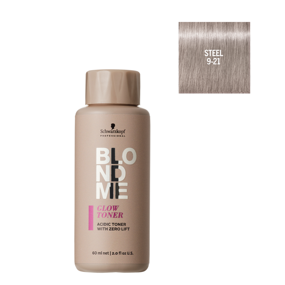 Schwarzkopf - Matizador de Brillo BlondMe Glow Toner 9-21 Acero 60 ml
