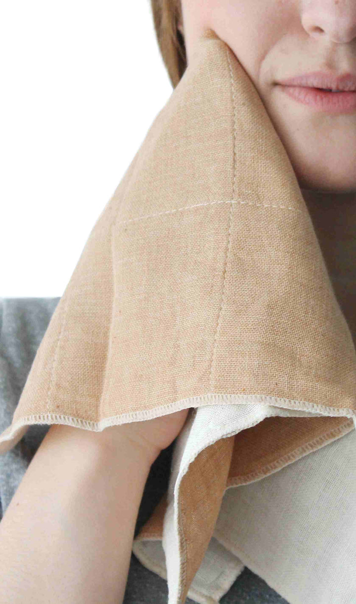 Toallas faciales de alta absorción - Orgánicas: Marrón / 35cmx35cm
