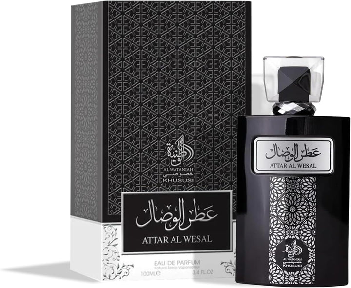 Al Wataniah Attar Al Wesal - Perfume Oriental Unisex con Notas de Madera y Especias - Aroma Intenso y Duradero - 100 ml