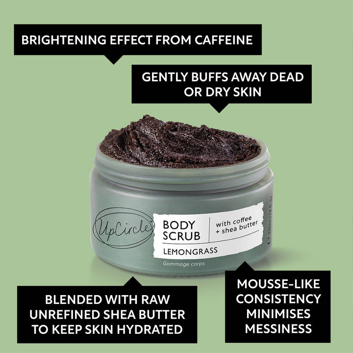 Exfoliante Corporal Vegano Ecológico de Verano con Lemongrass, Café y Manteca de Karité