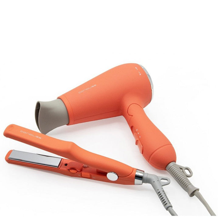Corioliss - Coral Travel Kit | Kit de Viaje Plancha de Pelo + Secador