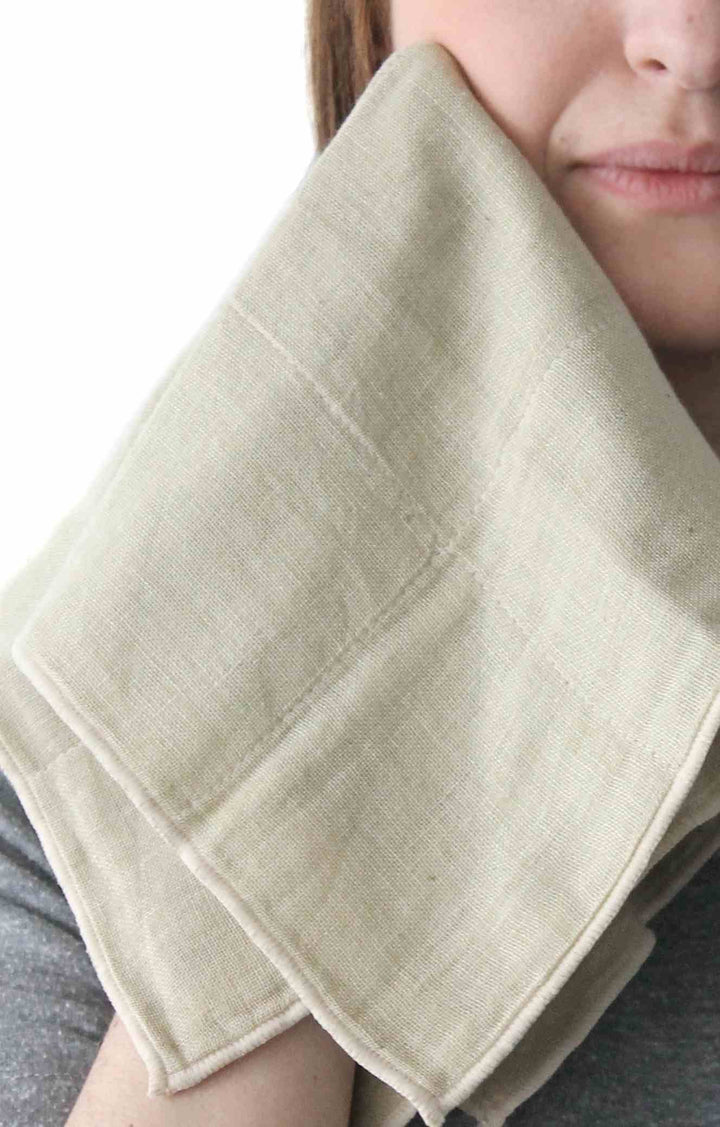 Toallas faciales de alta absorción - Orgánicas: Marfil / 35cmx35cm