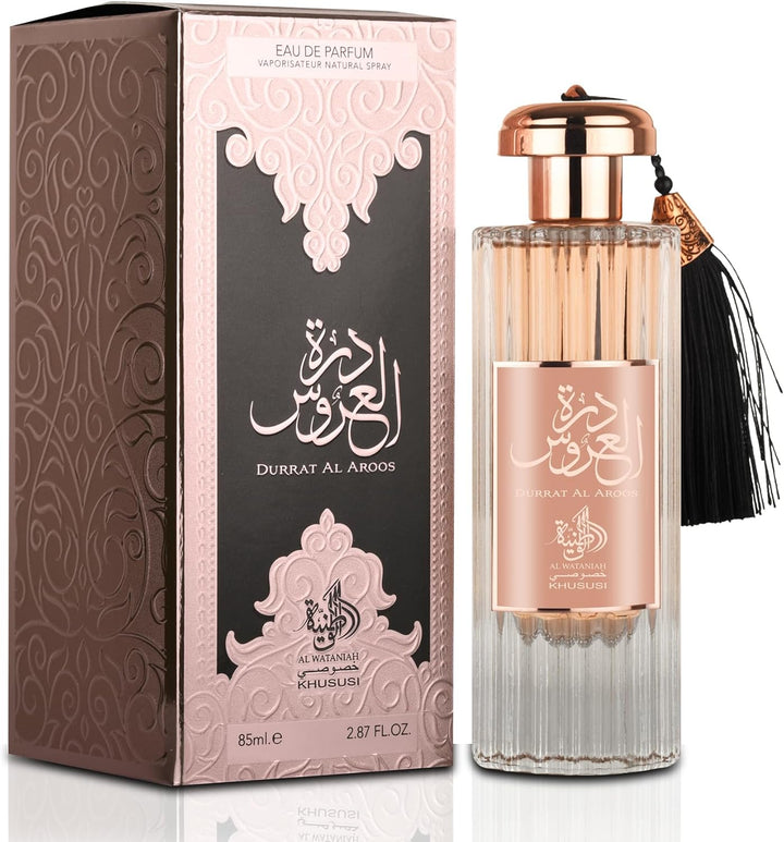 Al Wataniah Durrat Al Aroos - Perfume Floral y Afrutado de 85ml - Aroma Delicado y Elegante - Ideal para Uso Diario y Ocasiones Especiales