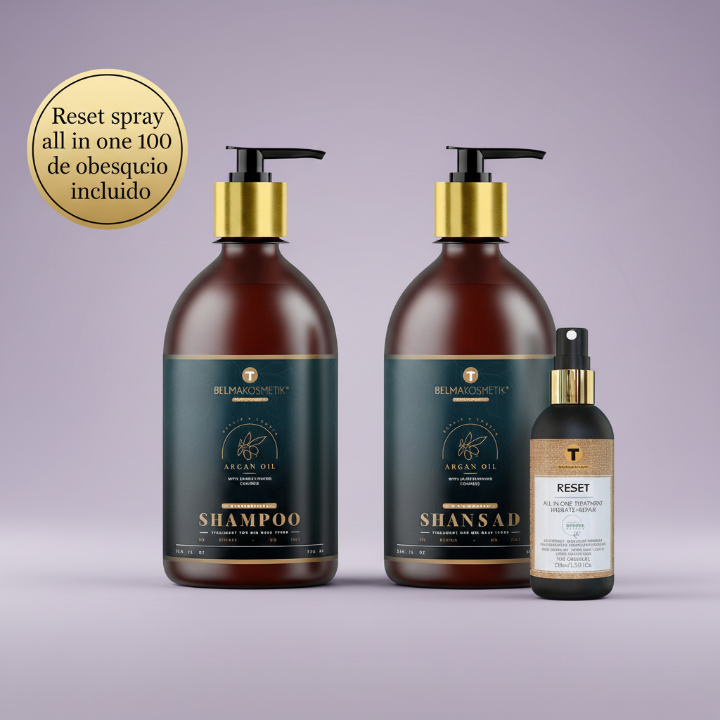 Belma Kosmetik-Argán kit de argán 500 cuidado en casa-todo tipo de cabellos y post alisado  🎁 REGALO: Reset Spray All in One 100ml
