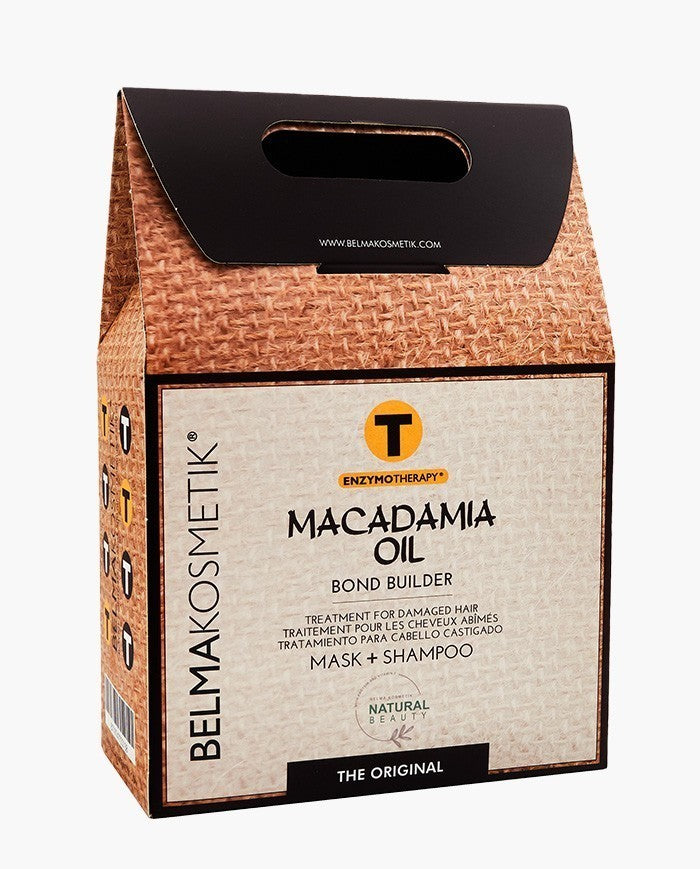 Belma kosmetik-Macadamia Home Care Kit 500+500 ml-Box de mantenimiento para casa + Regalo Reset Spray 100