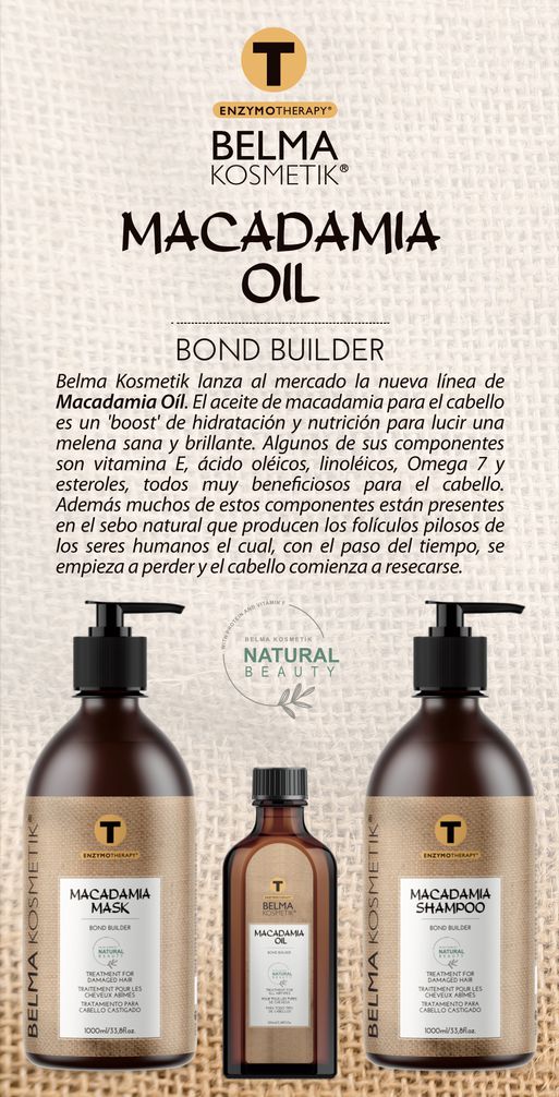 Belma kosmetik-Kit de macadámia mantenimiento,champú+mascarilla+serúm,250+250+50