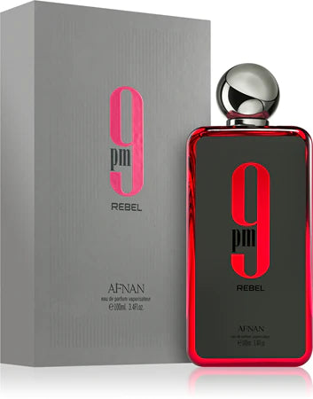 Afnan - 9PM REBEL - 100ml - Eau de Parfum - Unisex - Amantes de la ,madera y cedro y vainilla