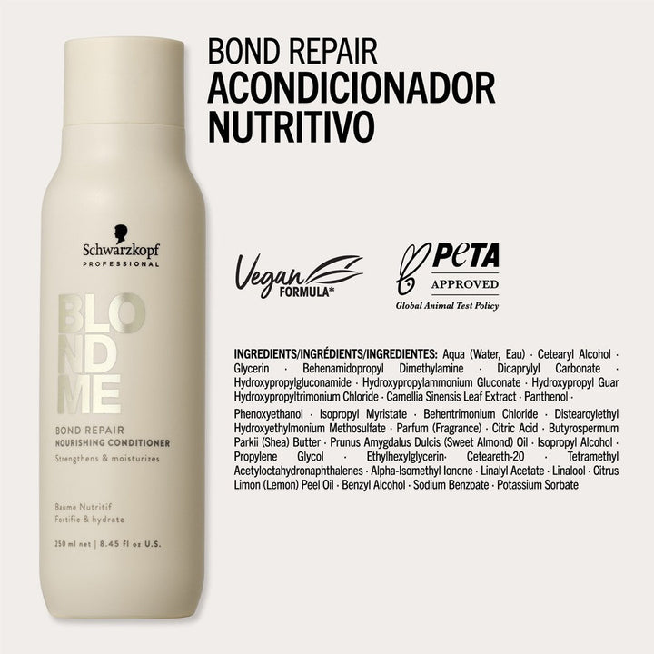 Schwarzkopf - Acondicionador Nutritivo BlondMe Bond Repair Nourishing 250 ml