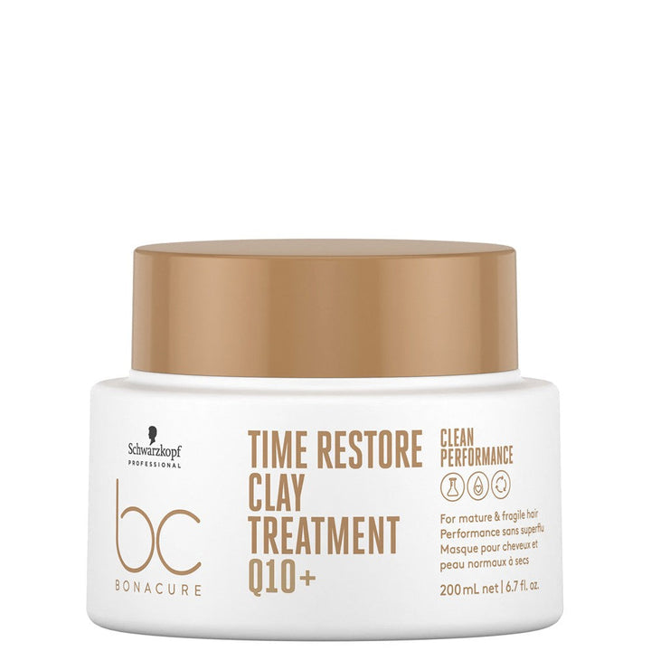 Schwarzkopf - Mascarilla de Arcilla Antiedad BC Bonacure Clean Q10+ Time Restore 200 ml