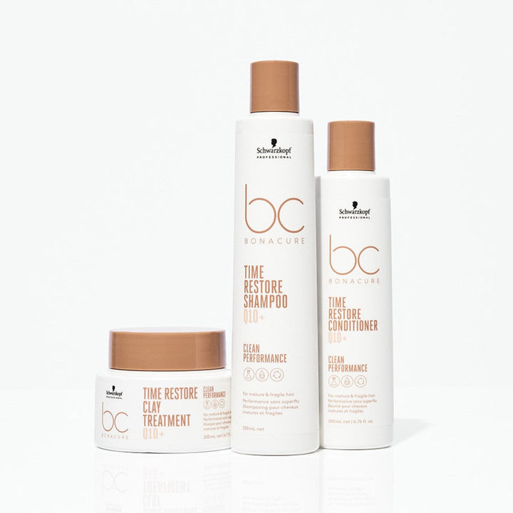 Schwarzkopf - Mascarilla de Arcilla Antiedad BC Bonacure Clean Q10+ Time Restore 200 ml