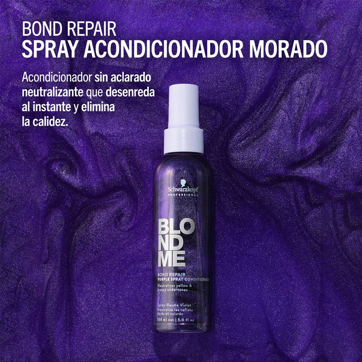 Schwarzkopf - Spray Acondicionador Morado BlondMe Bond Repair Purple 150 ml