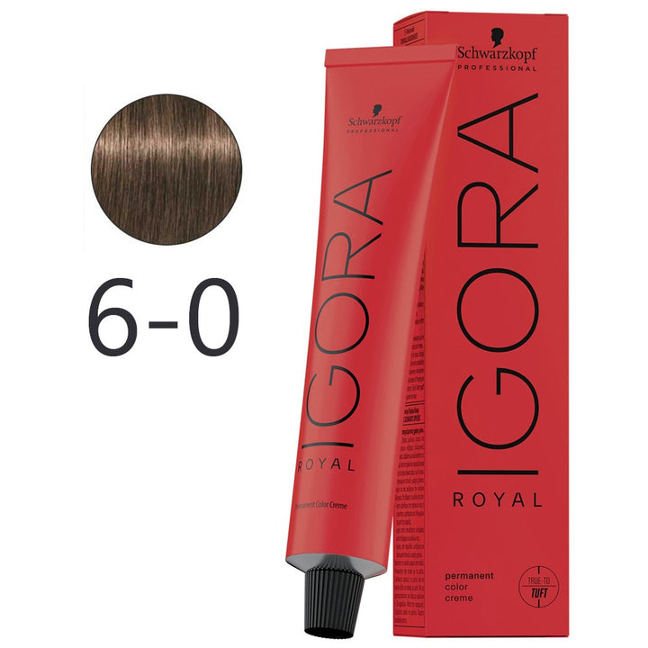 Schwarzkopf - Tinte Permanente Igora Royal 6-0 Rubio Oscuro Natural 60 ml