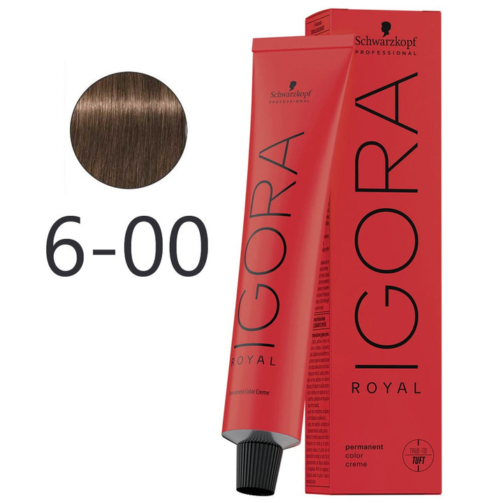 Schwarzkopf - Tinte Permanente Igora Royal 6-00 Rubio Oscuro Natural Intenso 60 ml