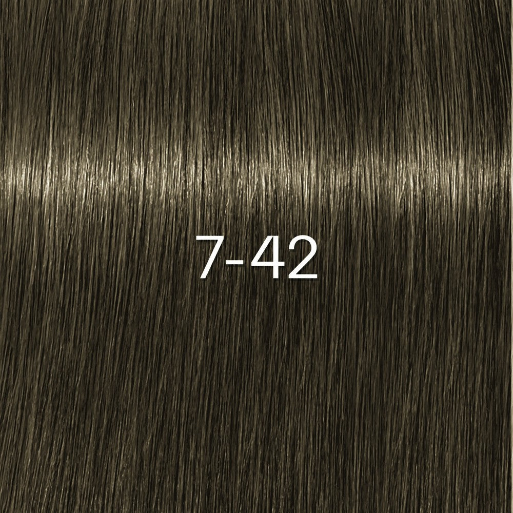 Schwarzkopf - Tinte sin Amoniaco Igora Zero AMM 7-42 Rubio Medio Beige Humo 60 ml