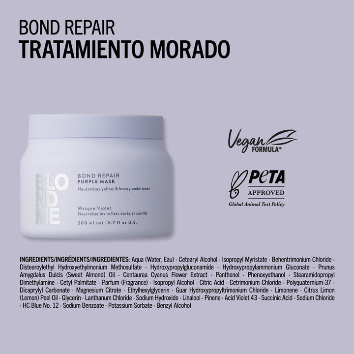 Schwarzkopf - Tratamiento Morado BlondMe Bond Repair Purple Mask 200 ml