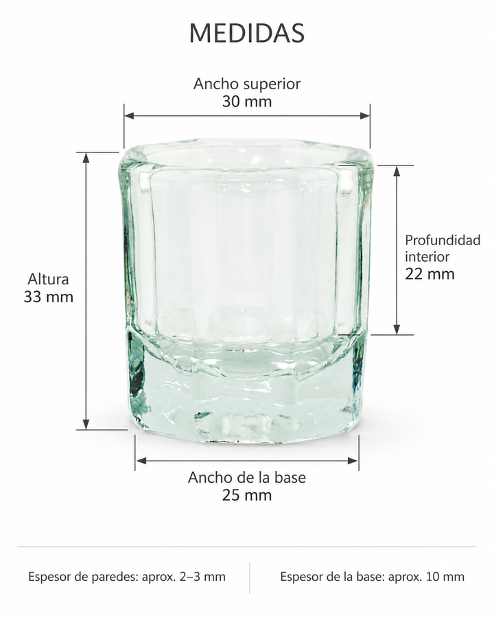 Vaso Dappen de vidrio HS para mezclar henna